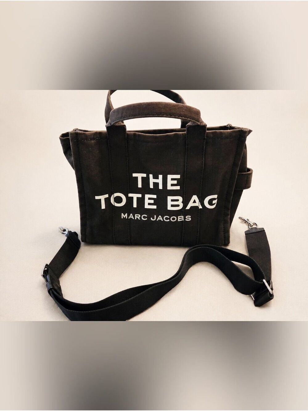 Marc Jacobs The Small Tote Bag Black Canvas Crossbody